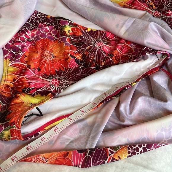 Simply Fit One Piece Floral Print Swim Dress - Picture 11 of 12